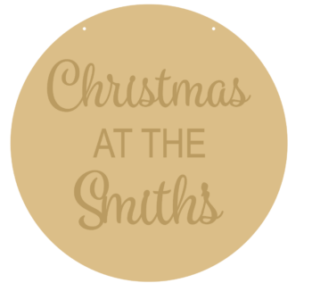 4mm OAK VENEER Circle Christmas At The Family Name (3mm words)