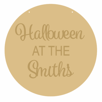 4mm OAK VENEER Circle Halloween At The Family Name (3mm words)