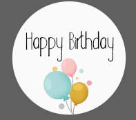 3mm Printed Token - Happy Birthday