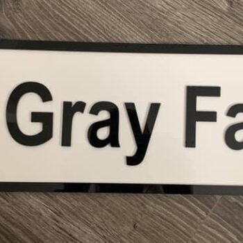 3mm Personalised Acrylic Street Sign (2 layers) 150mm high
