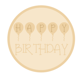 3mm mdf Layered Circle - Happy Birthday with Balloons