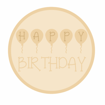3mm mdf Layered Circle - Happy Birthday with Balloons