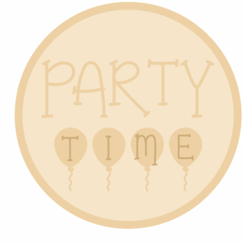 3mm mdf Layered Circle - Party Time with Balloons