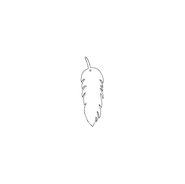 50mm Acrylic Feather Shape