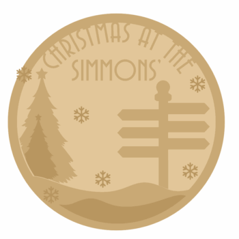 Circle Christmas At The Family Name with Signpost