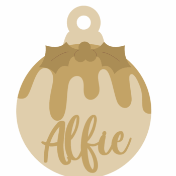 3mm mdf layered Christmas Pudding Bauble with name