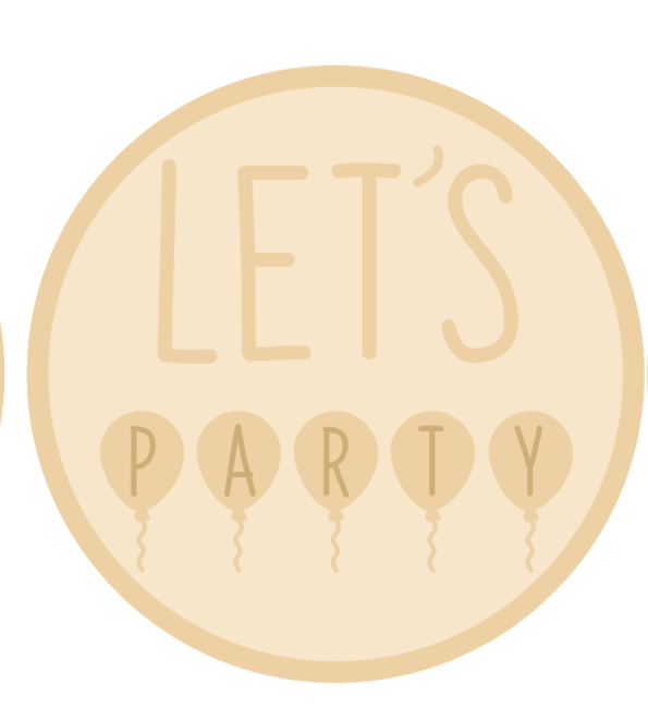 3mm mdf Layered Circle- Let's Party with Balloons