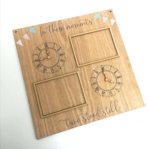 4mm Oak Veneer Time Stood Still Printed Plaque