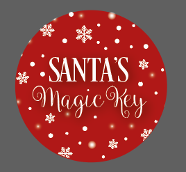 3mm Printed Token - Santa's Magic Key - Red