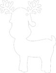 100mm Clear Acrylic Cute Reindeer Shape (pack of 5)