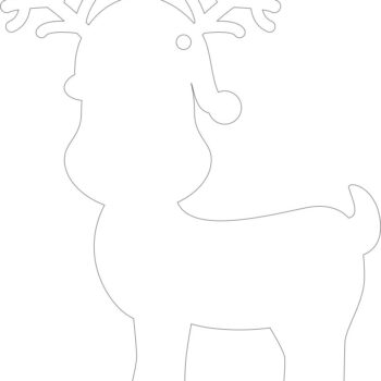 100mm Clear Acrylic Cute Reindeer Shape (pack of 5)
