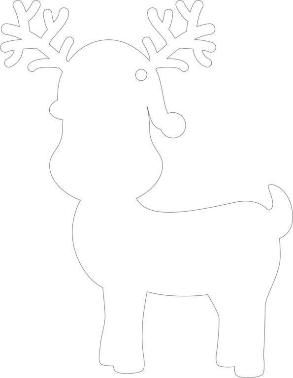 100mm Clear Acrylic Cute Reindeer Shape (pack of 5)