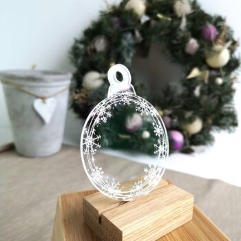 Printed Acrylic Snowflakes Bauble (pack of 5)