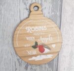 4mm Oak Veneer Printed Bauble  – Robins Appear