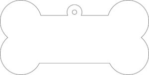 3mm Acrylic Dog Bone with hoop (100mm wide)(pack of 10)