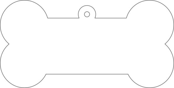 3mm Acrylic Dog Bone with hoop (100mm wide)(pack of 10)