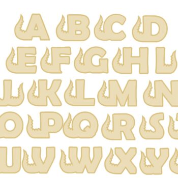 18mm Open Front Fillable Dinosaur Tail Letter Shapes