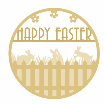 3mm mdf triple layered Happy Easter Circle