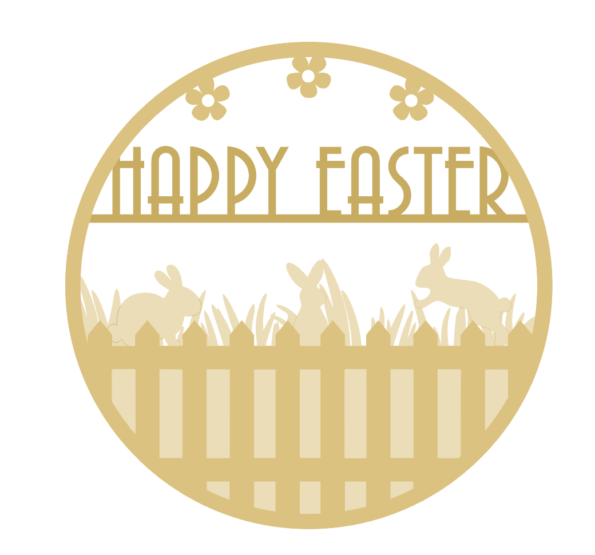 3mm mdf triple layered Happy Easter Circle