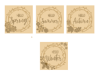 3mm mdf Set of 4 Layered Season Plaques – Spring – Summer – Autumn – Winter