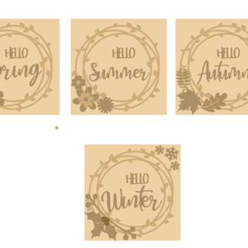 3mm mdf Set of 4 Layered Season Plaques - Spring - Summer - Autumn - Winter