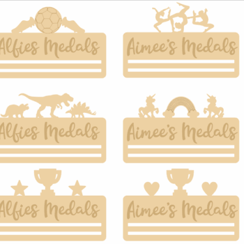 4mm mdf Personalised Medal Hanger (new style)