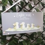 Printed Bunny Family Plaque