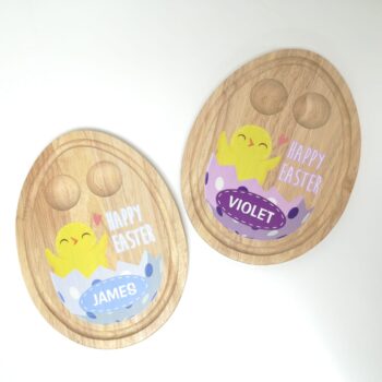 Printed EGG SHAPED Breakfast Egg Board - Easter Chick Design
