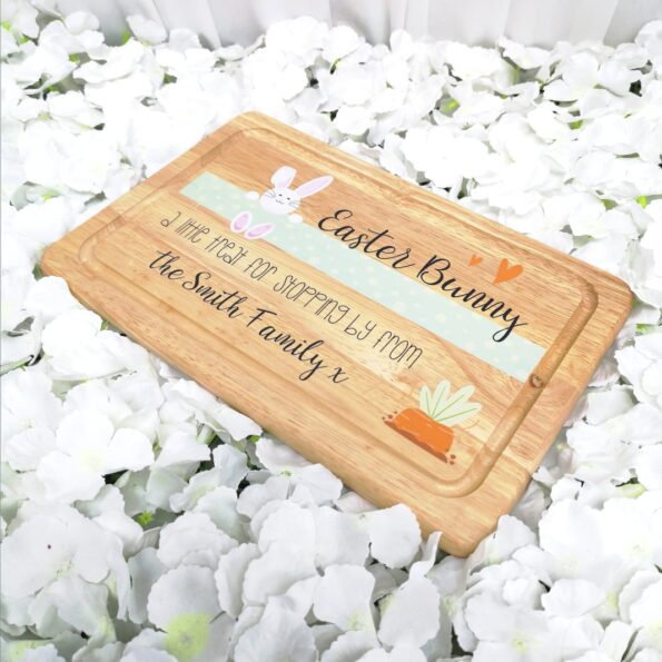 Rectangular Easter Bunny Treat Board - Ribbon Design