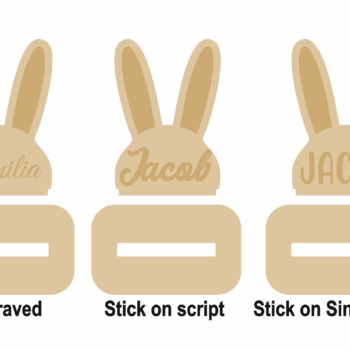 18mm Bunny Head Stocking Hanger (with stick on or engraved name)
