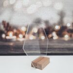 3mm Clear Hexagon Perspex Table Number and stand or Feet
