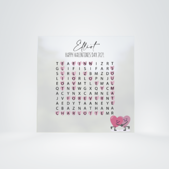 Printed IKEA Ribba or Sannahed Word Search - Valentines