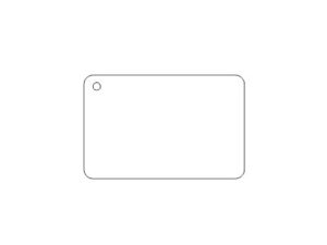 85mm x 55mm rounded key ring fob (pack of 10)