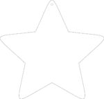 10cm High Acrylic Rounded Star 1 Hole (pack of 10)