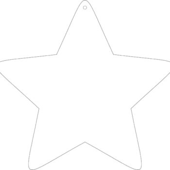 10cm High Acrylic Rounded Star 1 Hole (pack of 10)