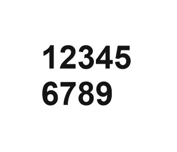 8cm Acrylic Ariel Bold Numbers