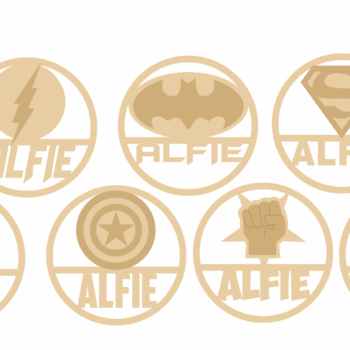 3mm mdf Personalised Layered Superhero Hoop