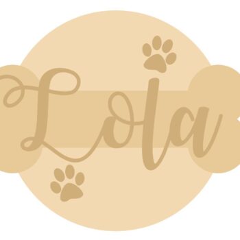 3mm mdf Personalised Dog Bone and Circle plaque
