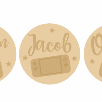 3mm mdf Circle Name and Game Pad Plaque