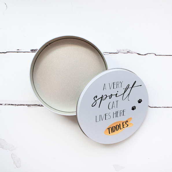 Personalised Printed Tin - A Very Spoilt Cat Lives Here