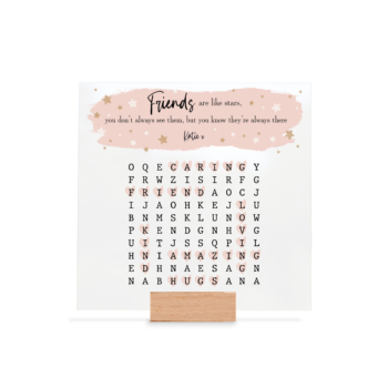 Printed IKEA Ribba or Sannahed Replacement Front Acrylic - Word Search - Friends Are Like Stars