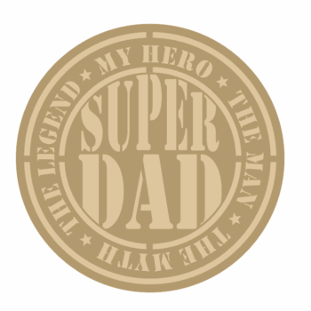 3mm mdf Layered Super Dad Circle