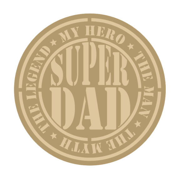 3mm mdf Layered Super Dad Circle