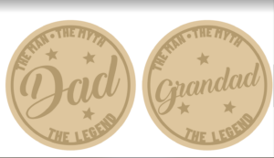 3mm mdf Layered Slanted Dad/Daddy/Grandad Circle