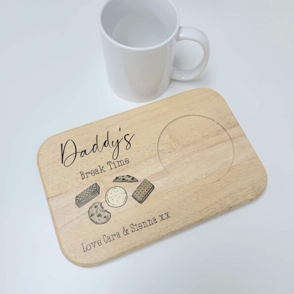 Printed Wooden Tea and Biscuits Tray - Biscuits Design