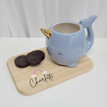 Printed Wooden Tea and Biscuits Tray - Rainbow