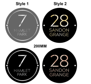 Double Layer Round Personalised Door Sign with stand offs