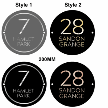 Double Layer Round Personalised Door Sign with stand offs