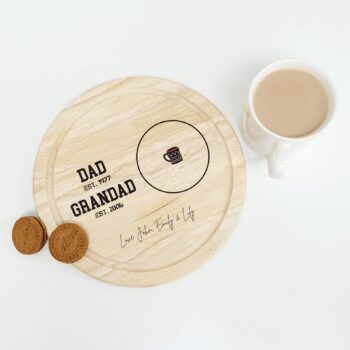 Printed Round Wooden Tea and Biscuits Tray - Established Design