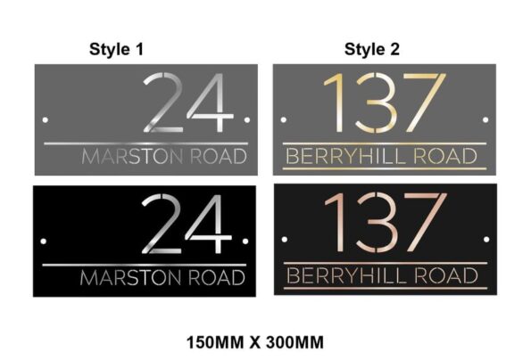 Double Layer Rectangular Personalised Door Sign with stand offs